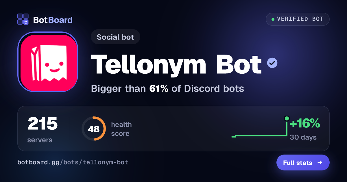 Share card for Tellonym Bot