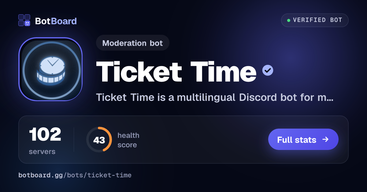 Share card for Ticket Time