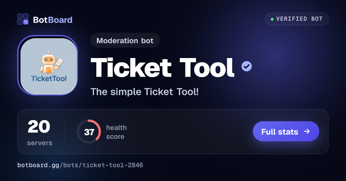 Share card for Ticket Tool