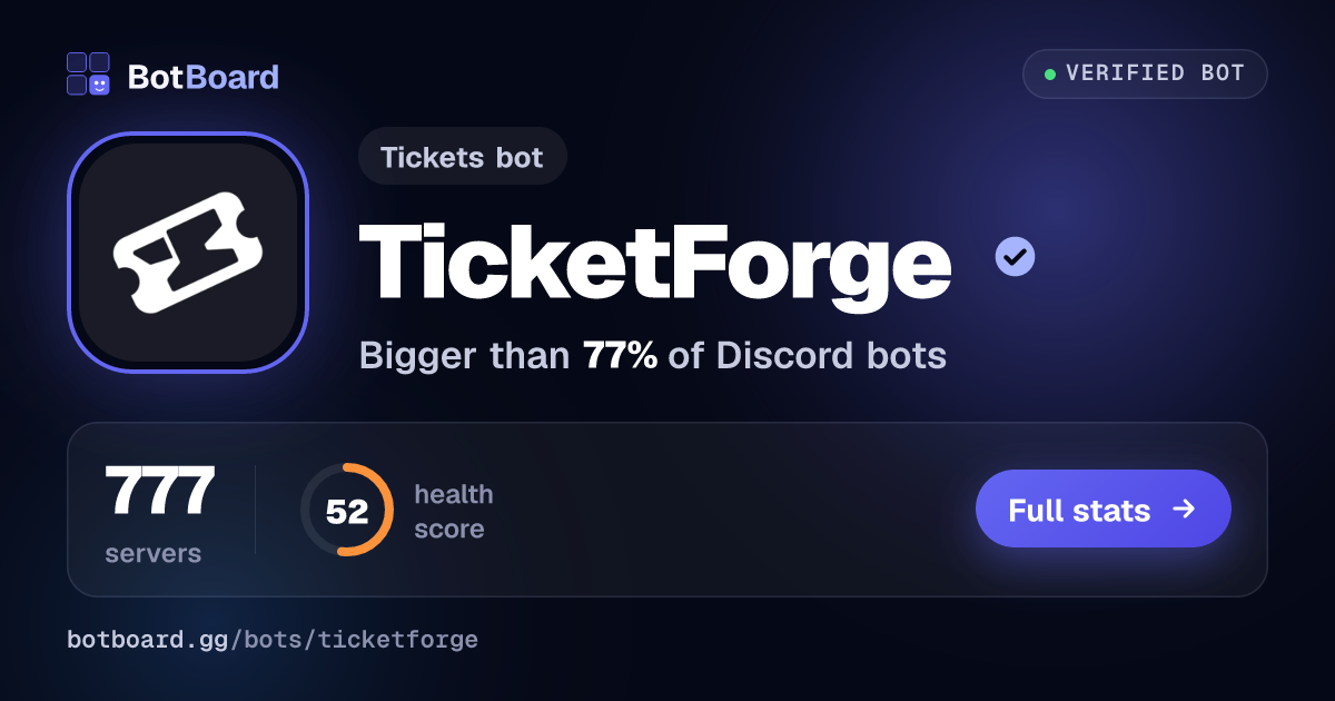 Share card for TicketForge