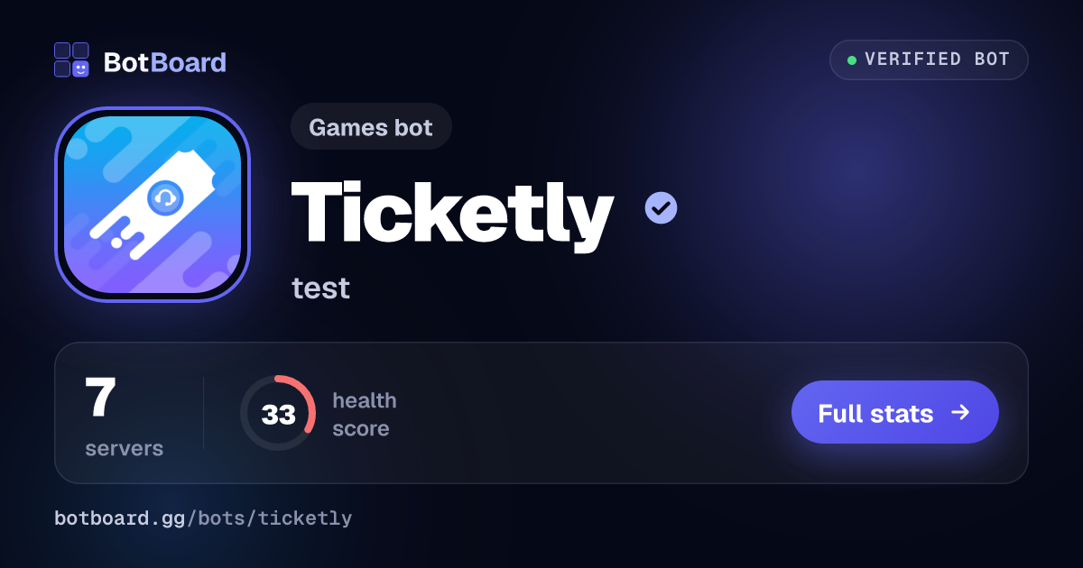 Share card for Ticketly