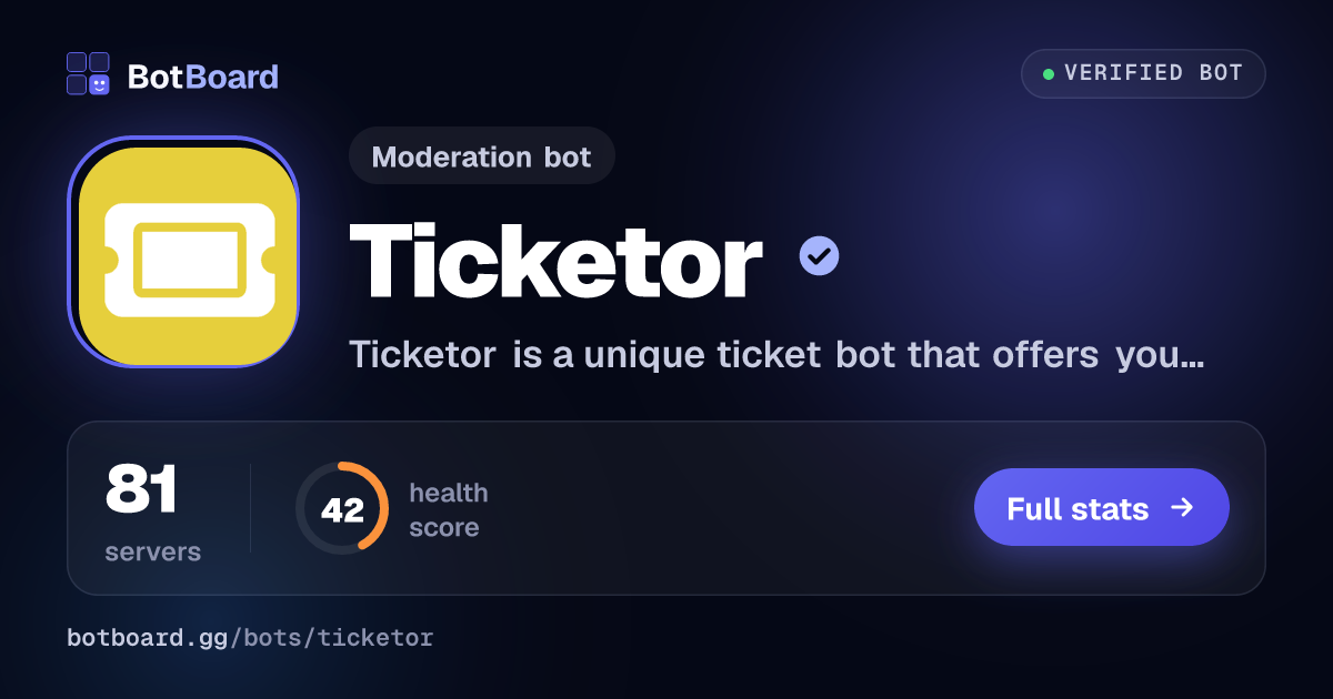 Share card for Ticketor