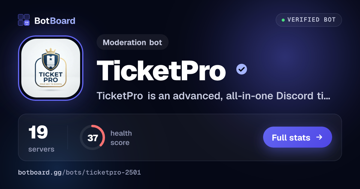Share card for TicketPro