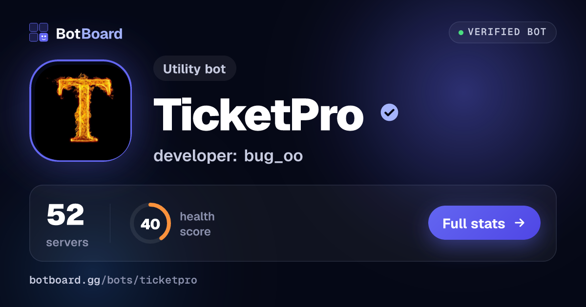 Share card for TicketPro