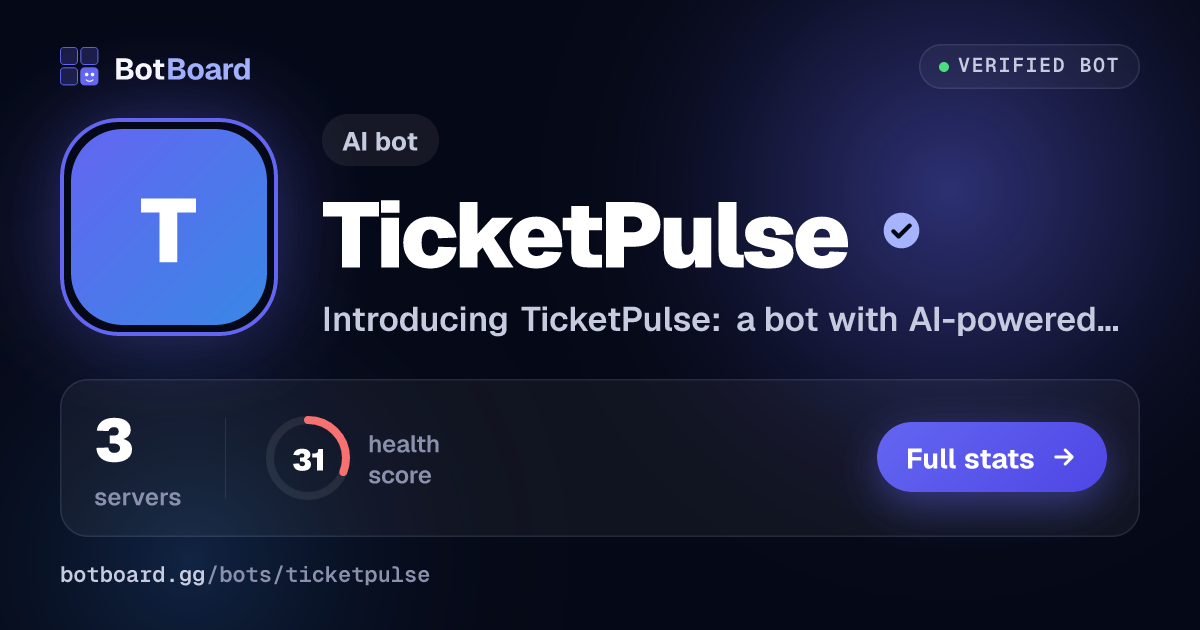 Share card for TicketPulse