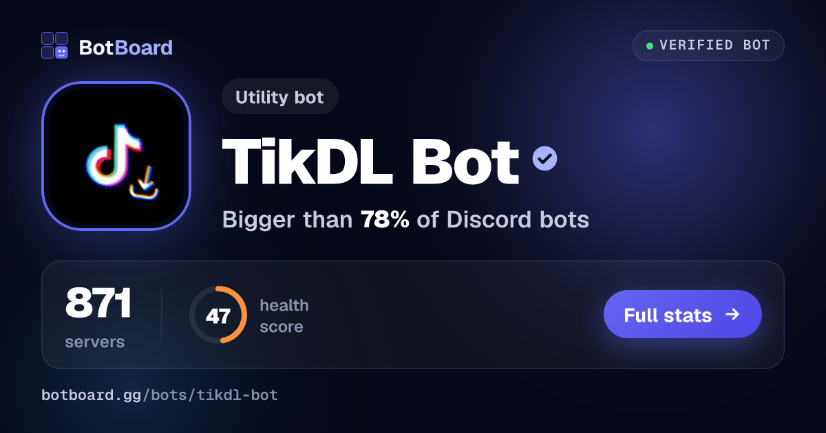 Share card for TikDL Bot