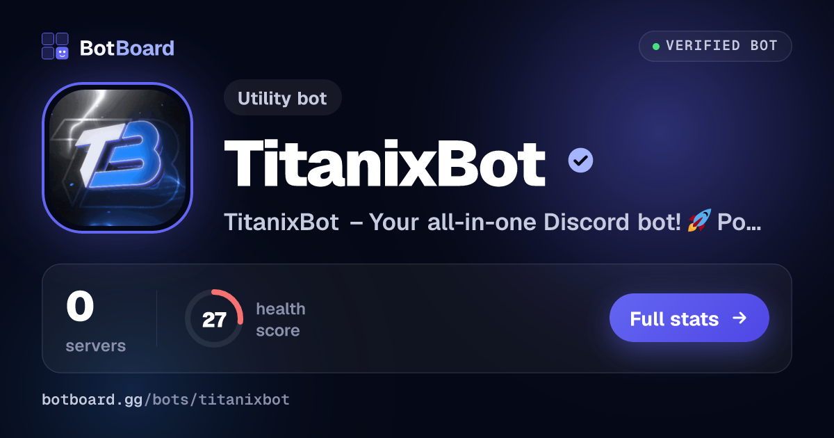 Share card for TitanixBot