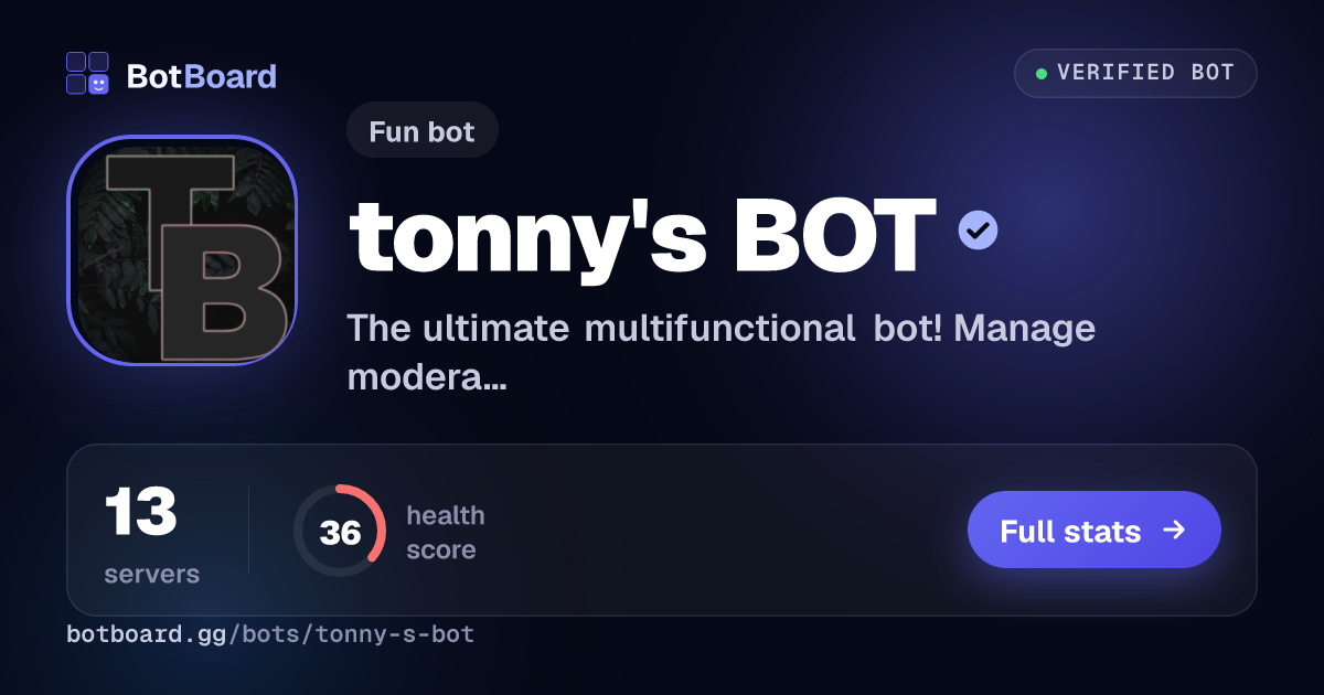Share card for tonny's BOT