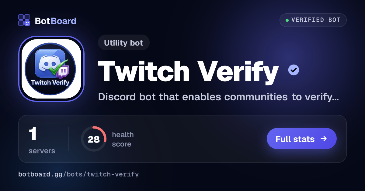 Share card for Twitch Verify