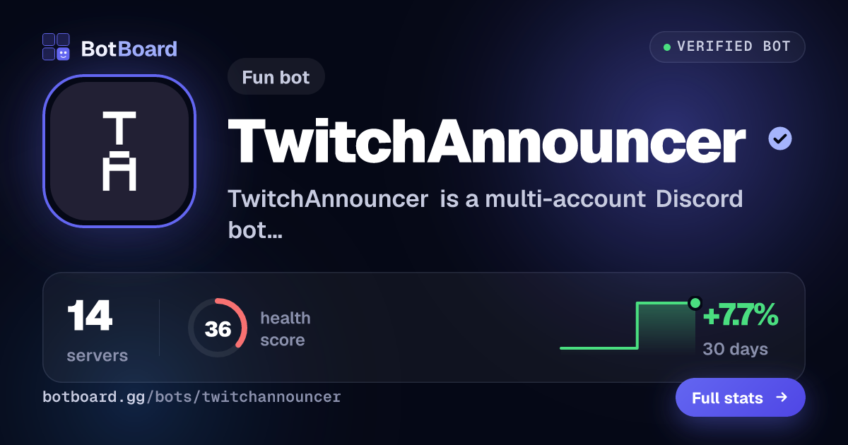 Share card for TwitchAnnouncer