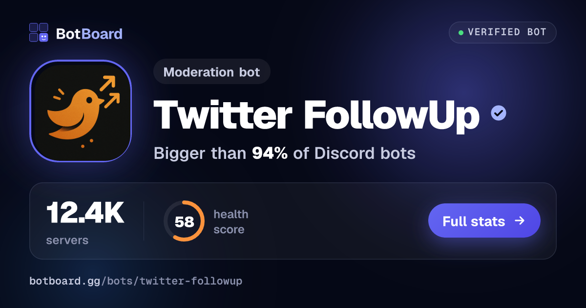 Share card for Twitter FollowUp