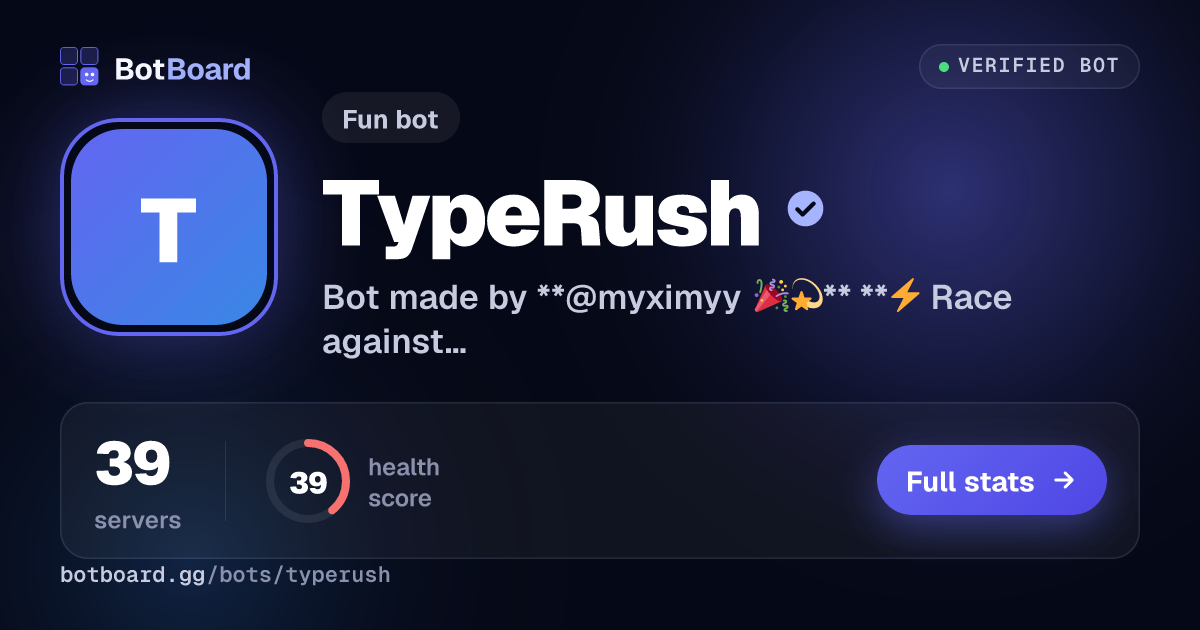 Share card for TypeRush ⚡