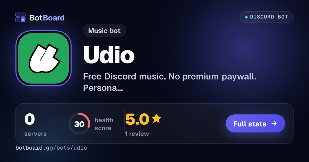 Share card for Udio