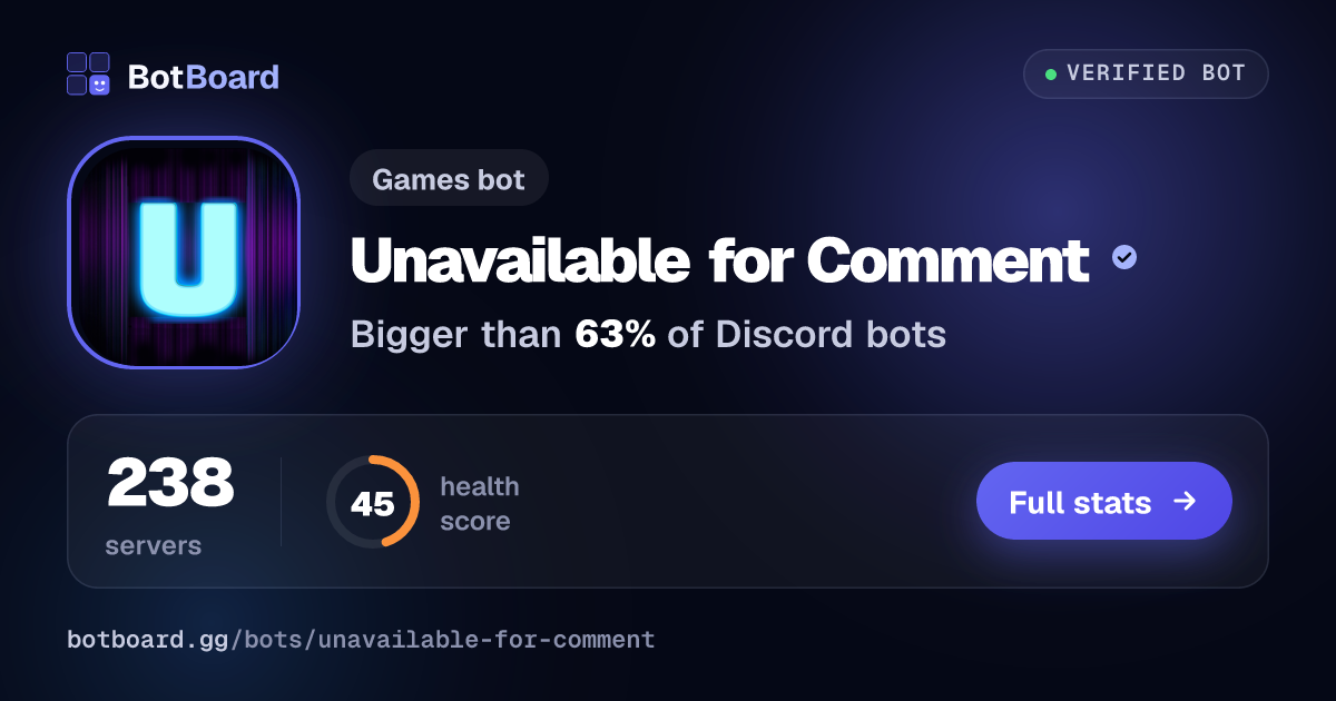 Share card for Unavailable for Comment