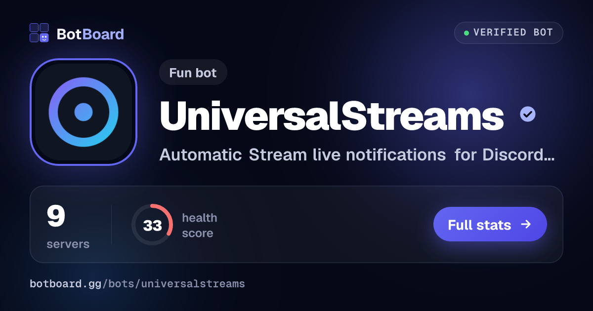 Share card for UniversalStreams
