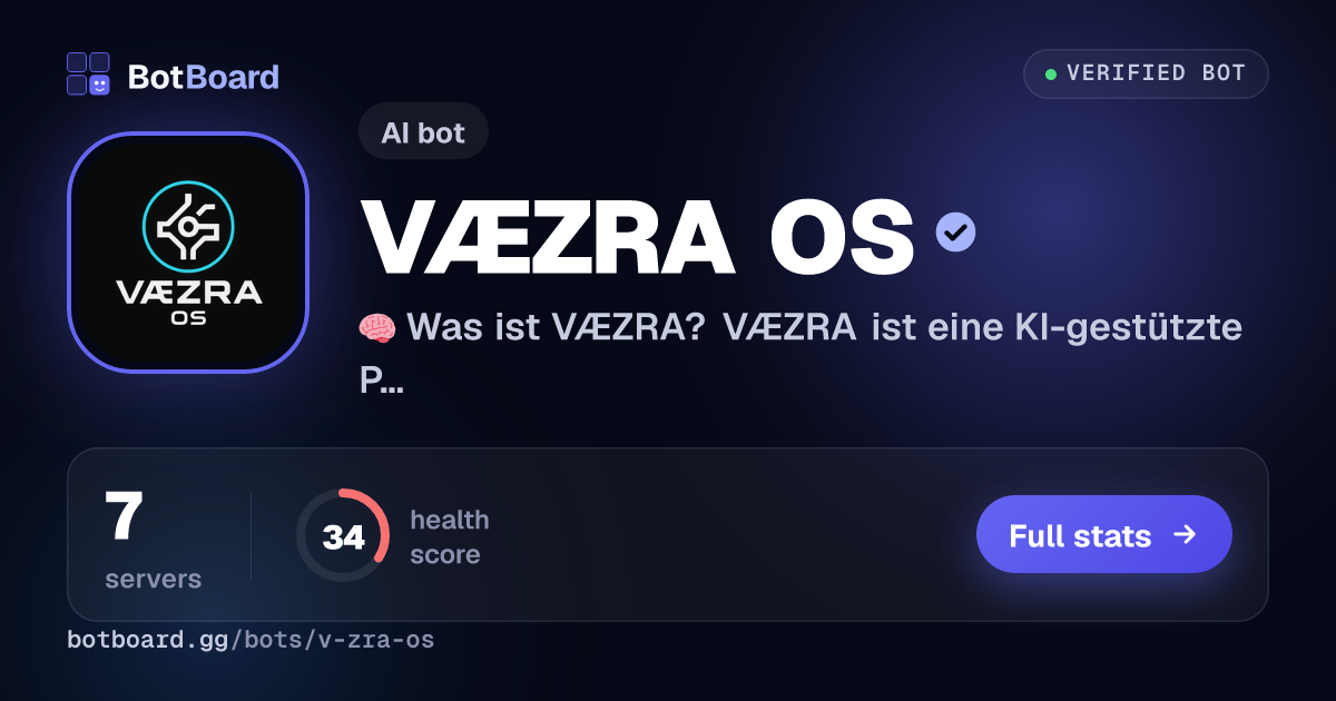 Share card for VÆZRA OS