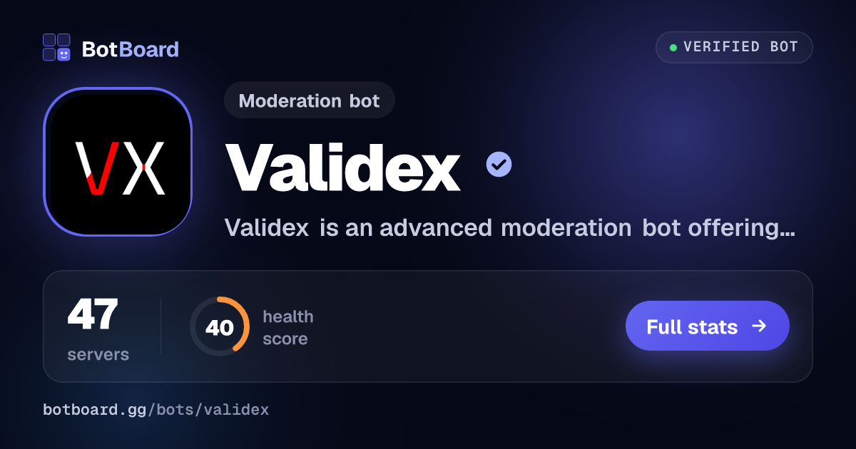 Share card for Validex
