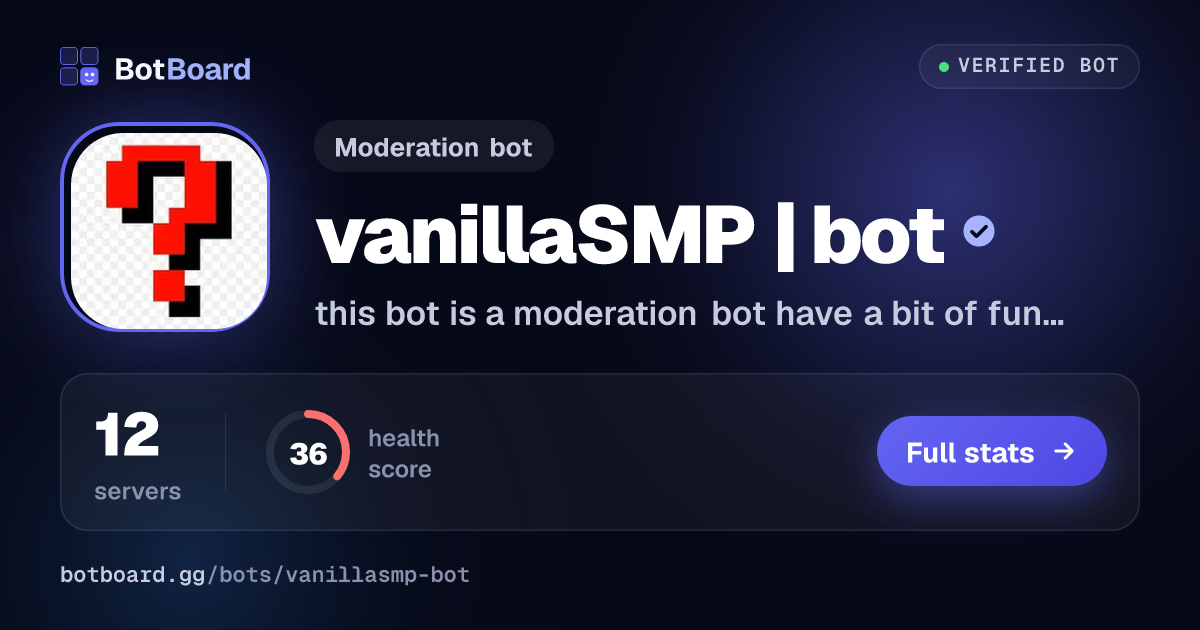 Share card for vanillaSMP | bot