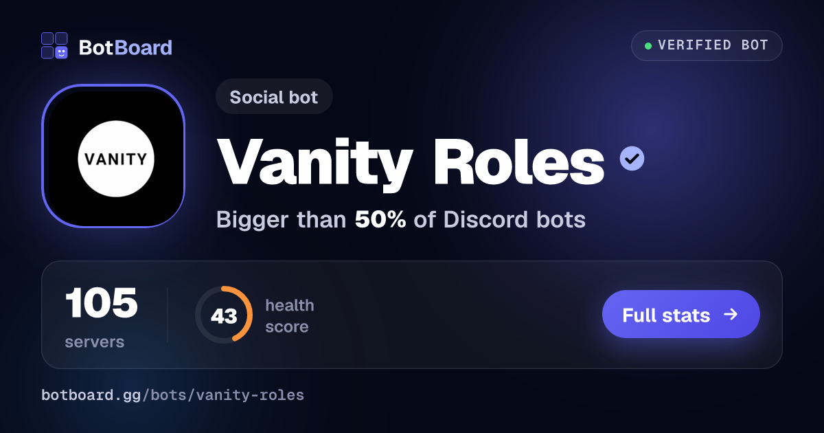 Share card for Vanity Roles