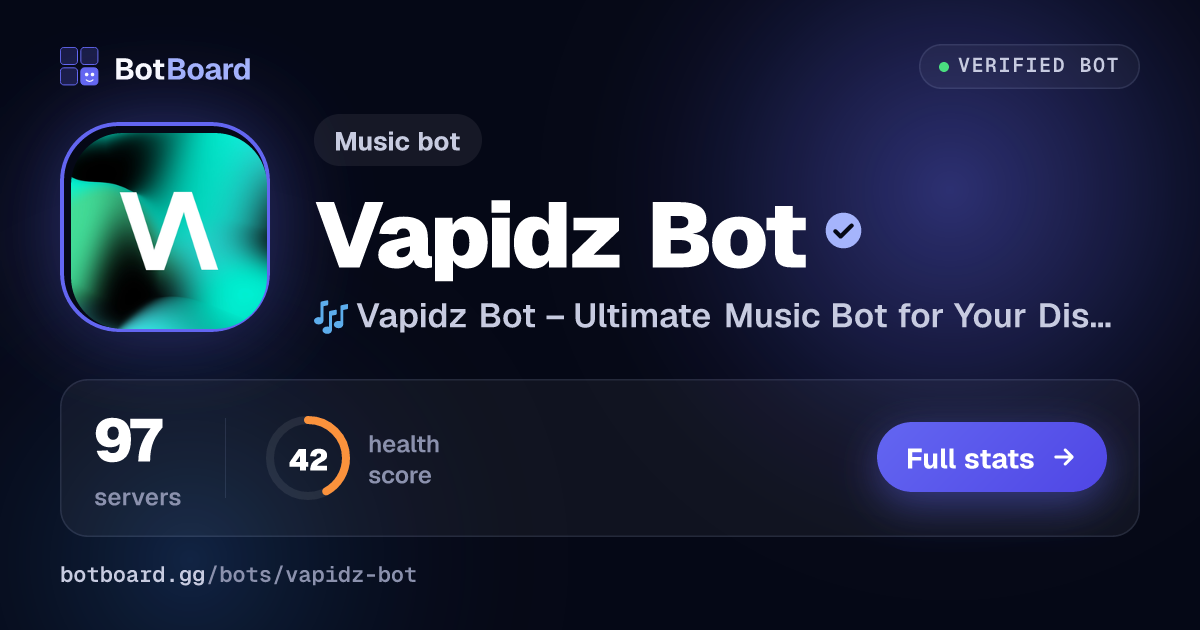 Share card for Vapidz Bot