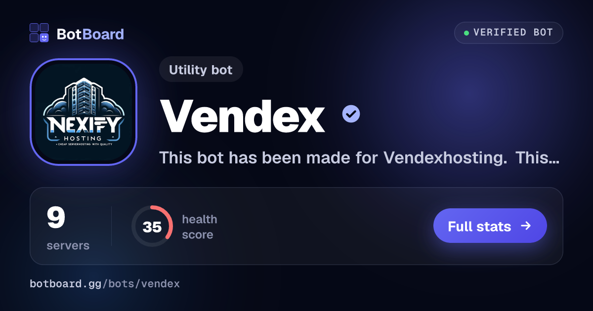Share card for Vendex