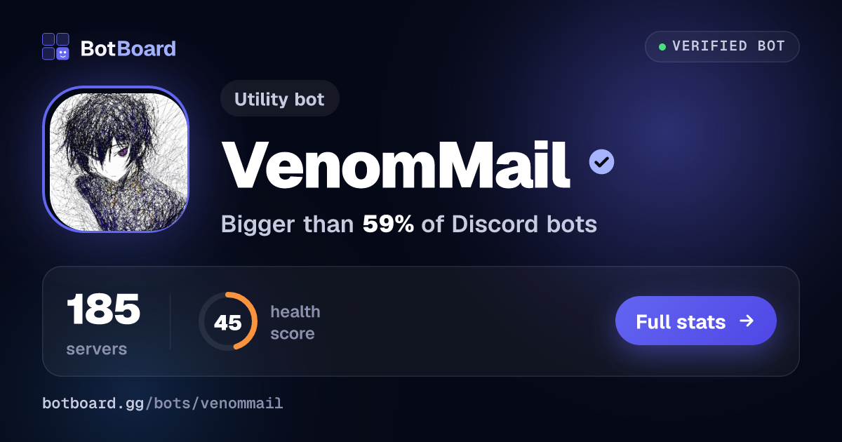 Share card for VenomMail