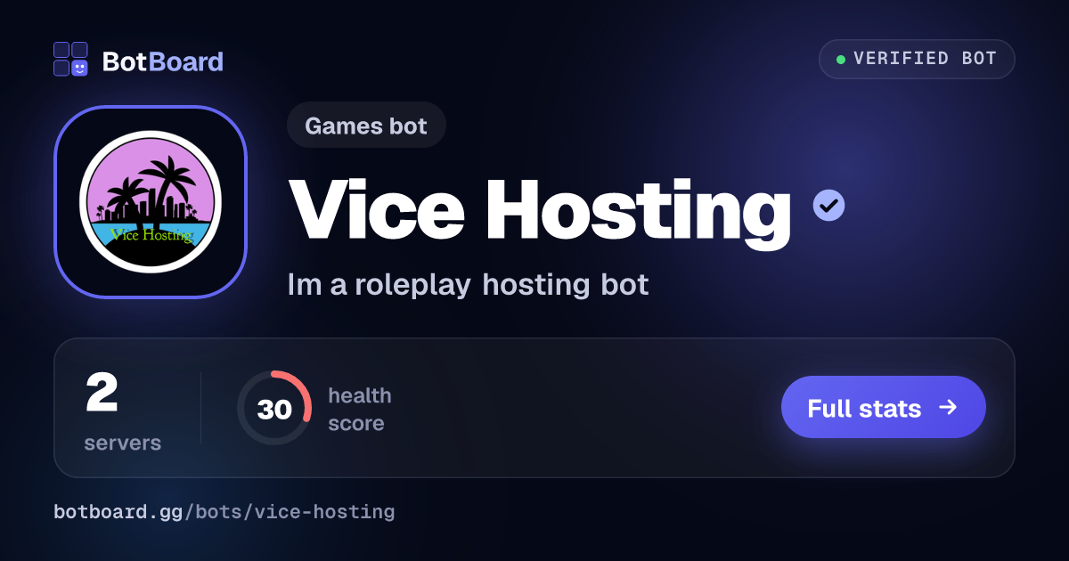 Share card for Vice Hosting