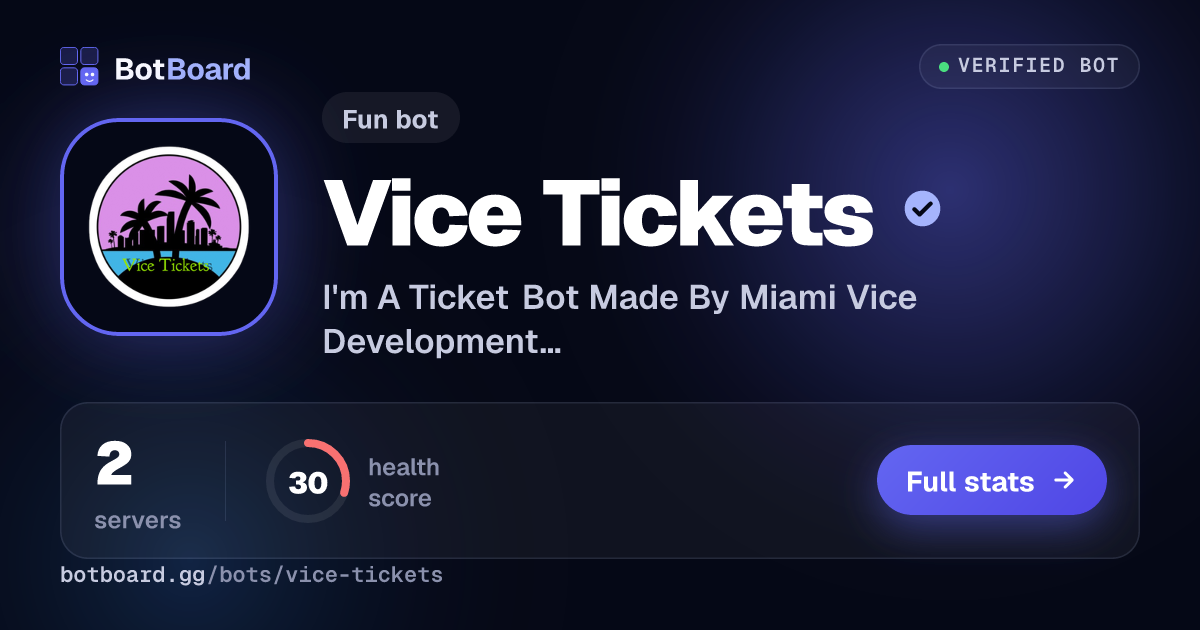 Share card for Vice Tickets