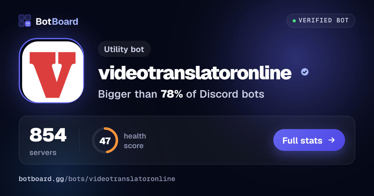 Share card for videotranslatoronline
