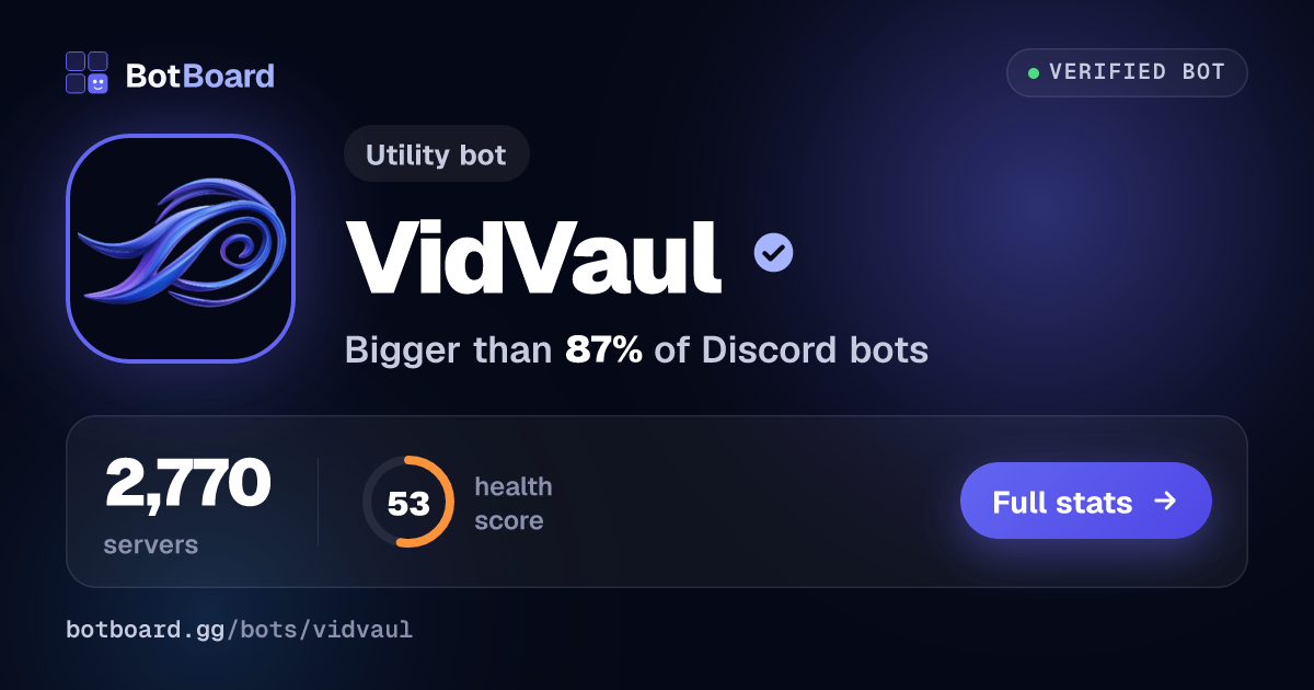 Share card for VidVaul