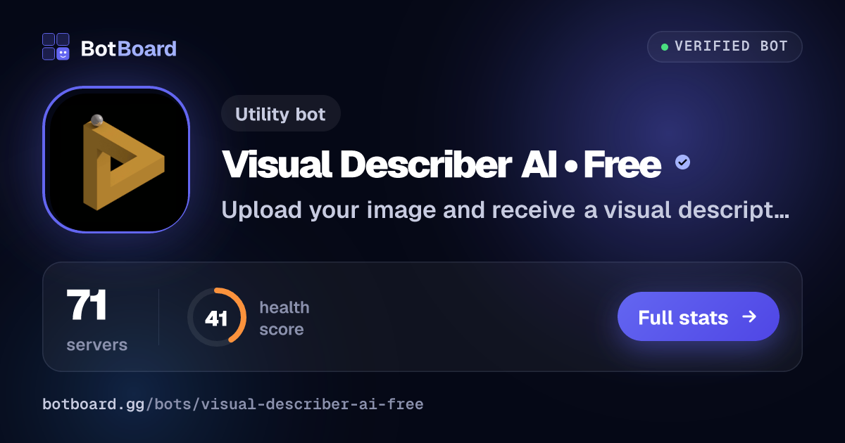 Share card for Visual Describer AI • Free