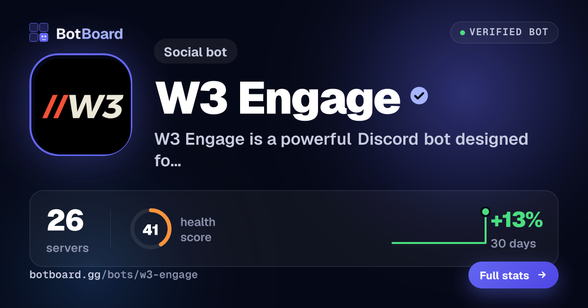 Share card for W3 Engage