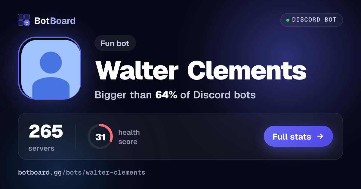 Share card for Walter Clements