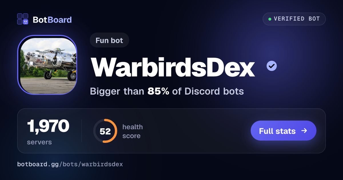 Share card for WarbirdsDex