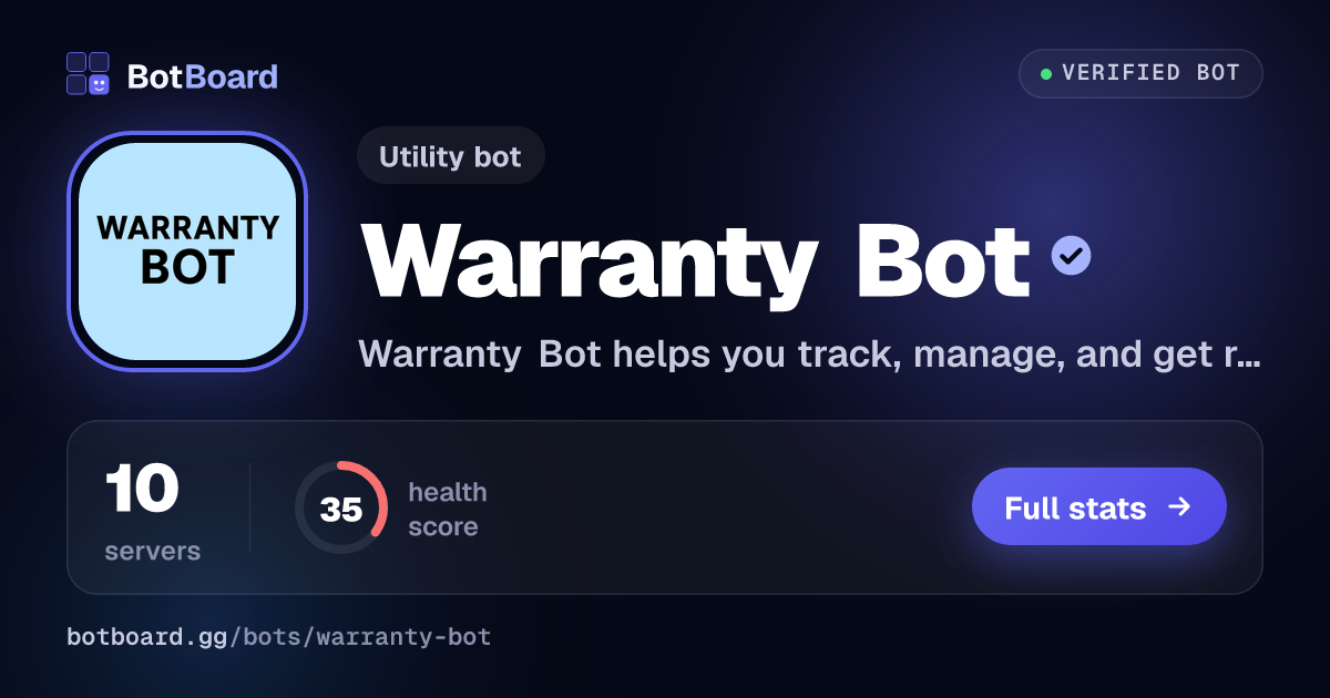 Share card for Warranty Bot
