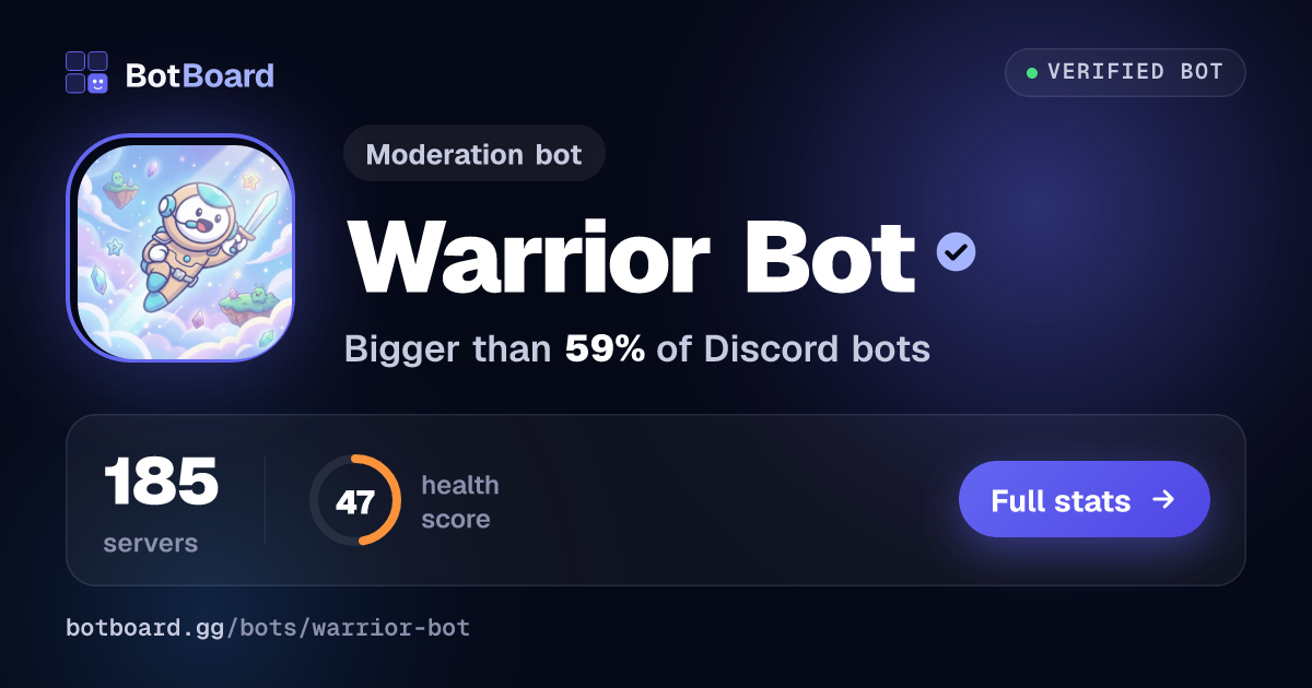 Share card for Warrior Bot