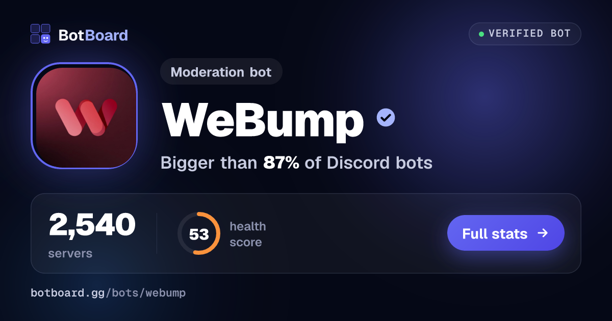 Share card for WeBump