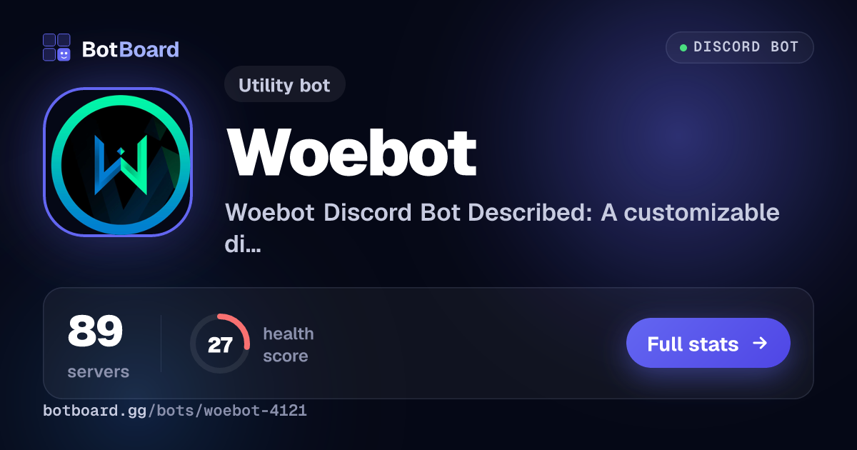 Share card for Woebot