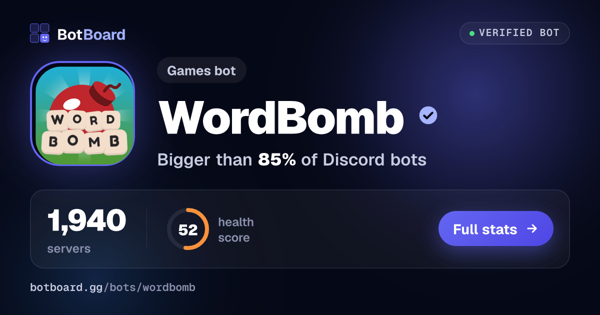 Share card for WordBomb