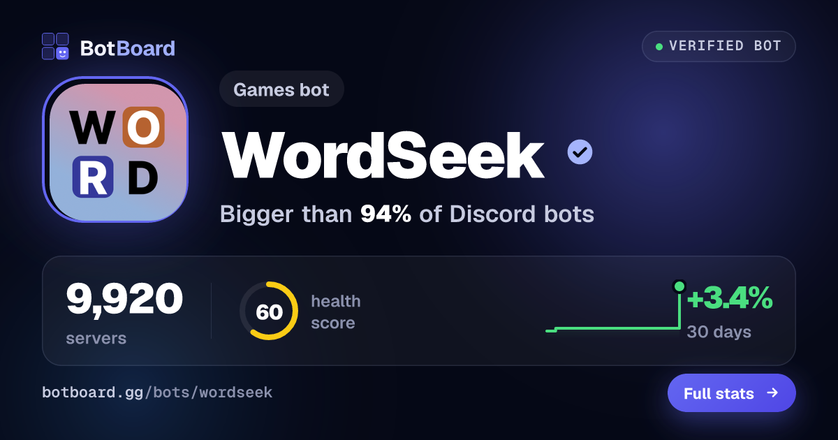 Share card for WordSeek