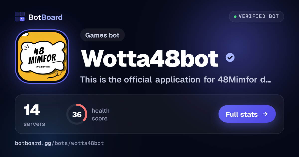 Share card for ⌬ Wotta48bot