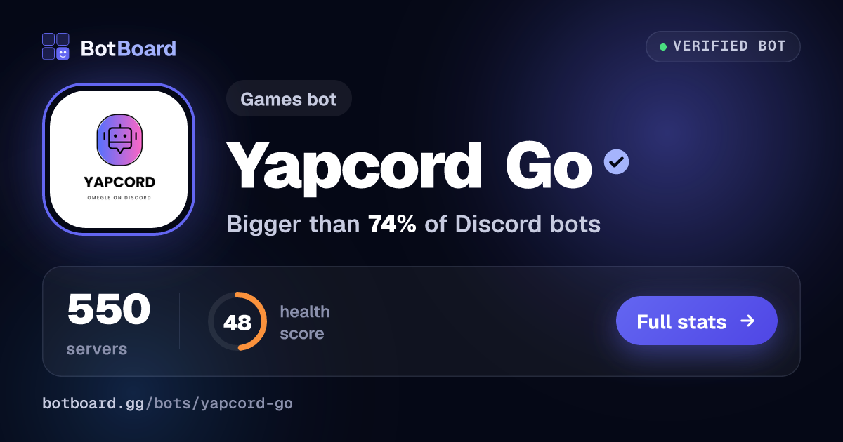 Share card for Yapcord Go