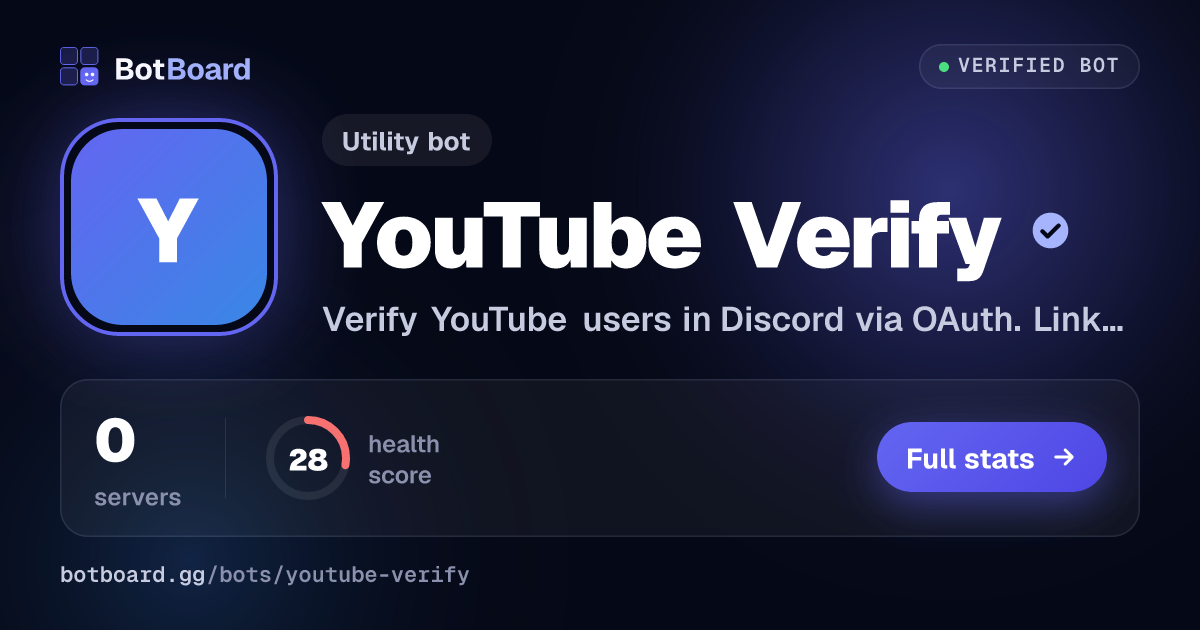 Share card for YouTube Verify