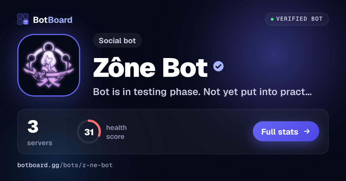 Share card for Zône Bot