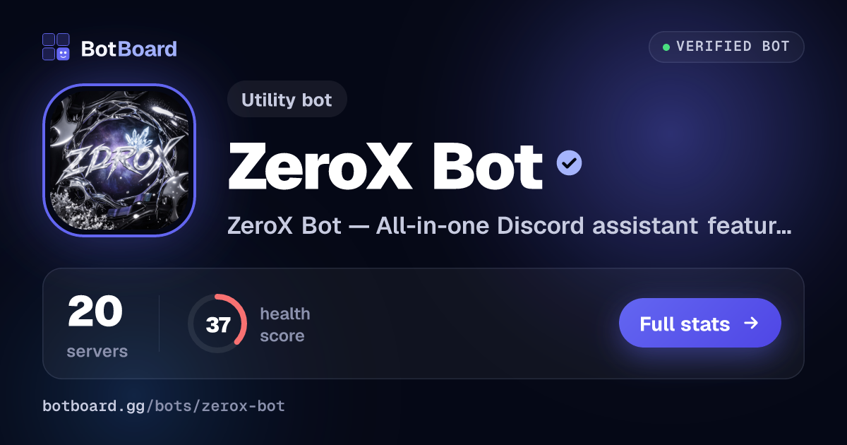 Share card for ZeroX Bot