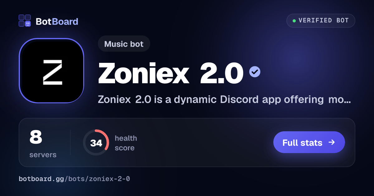 Share card for Zoniex 2.0